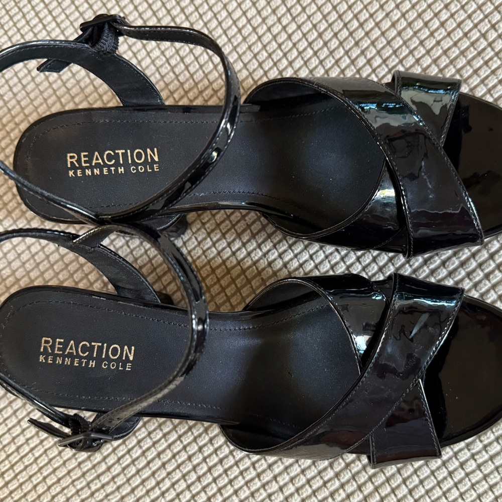 Kenneth Cole Black Patent Sandals